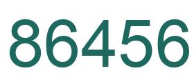 Number 86456 green image