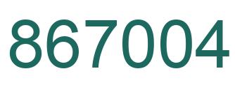 Number 867004 green image
