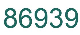Number 86939 green image