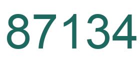 Number 87134 green image