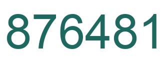 Number 876481 green image