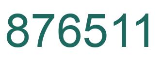 Number 876511 green image