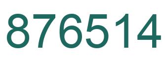Number 876514 green image