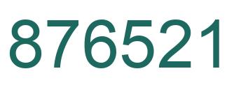 Number 876521 green image