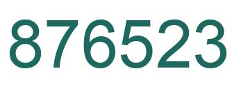 Number 876523 green image