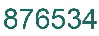 Number 876534 green image