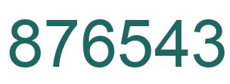 Number 876543 green image