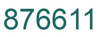 Number 876611 green image