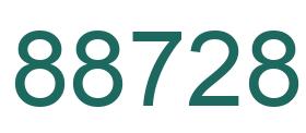 Number 88728 green image