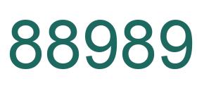 Number 88989 green image