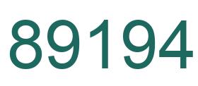 Number 89194 green image