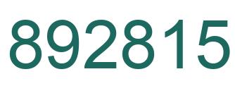 Number 892815 green image