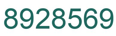 Number 8928569 green image