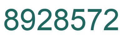 Number 8928572 green image