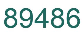 Number 89486 green image
