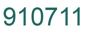 Number 910711 green image