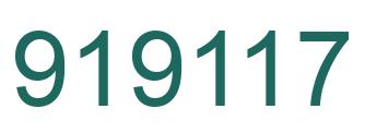 Number 919117 green image