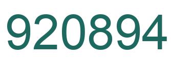 Number 920894 green image