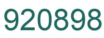 Number 920898 green image