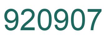 Number 920907 green image