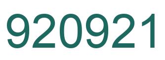 Number 920921 green image
