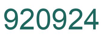 Number 920924 green image