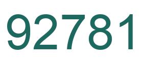 Number 92781 green image