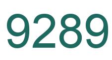 Number 9289 green image