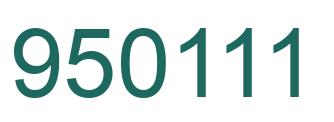 Number 950111 green image