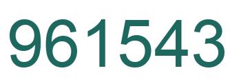 Number 961543 green image