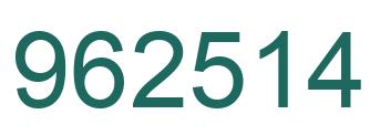 Number 962514 green image