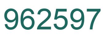 Number 962597 green image