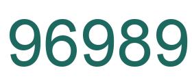 Number 96989 green image