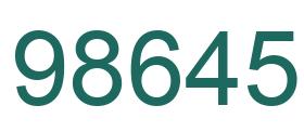 Number 98645 green image