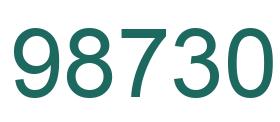 Número 98730 imagen verde