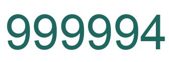 Número 999994 imagen verde