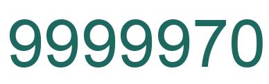 Número 9999970 imagen verde