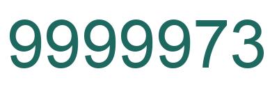Number 9999973 green image