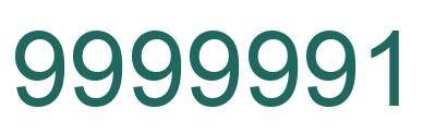 Número 9999991 imagen verde