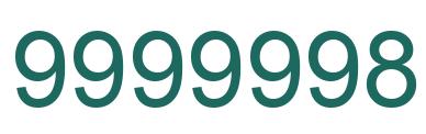 Número 9999998 imagen verde
