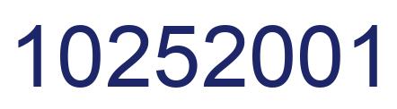 Number 10252001 blue image