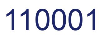 Number 110001 blue image