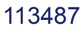 Number 113487 blue image