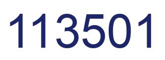 Number 113501 blue image