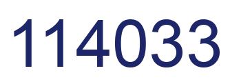 Number 114033 blue image