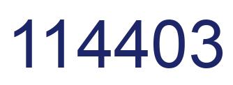 Number 114403 blue image