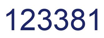 Number 123381 blue image
