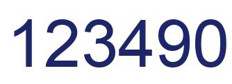 Number 123490 blue image