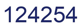 Number 124254 blue image