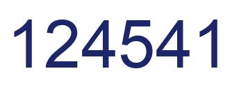 Number 124541 blue image
